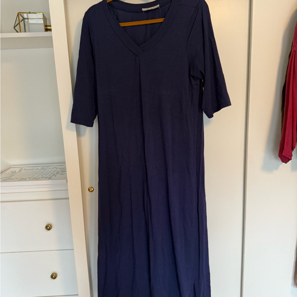 Chic Long Sleeve Navy Dress